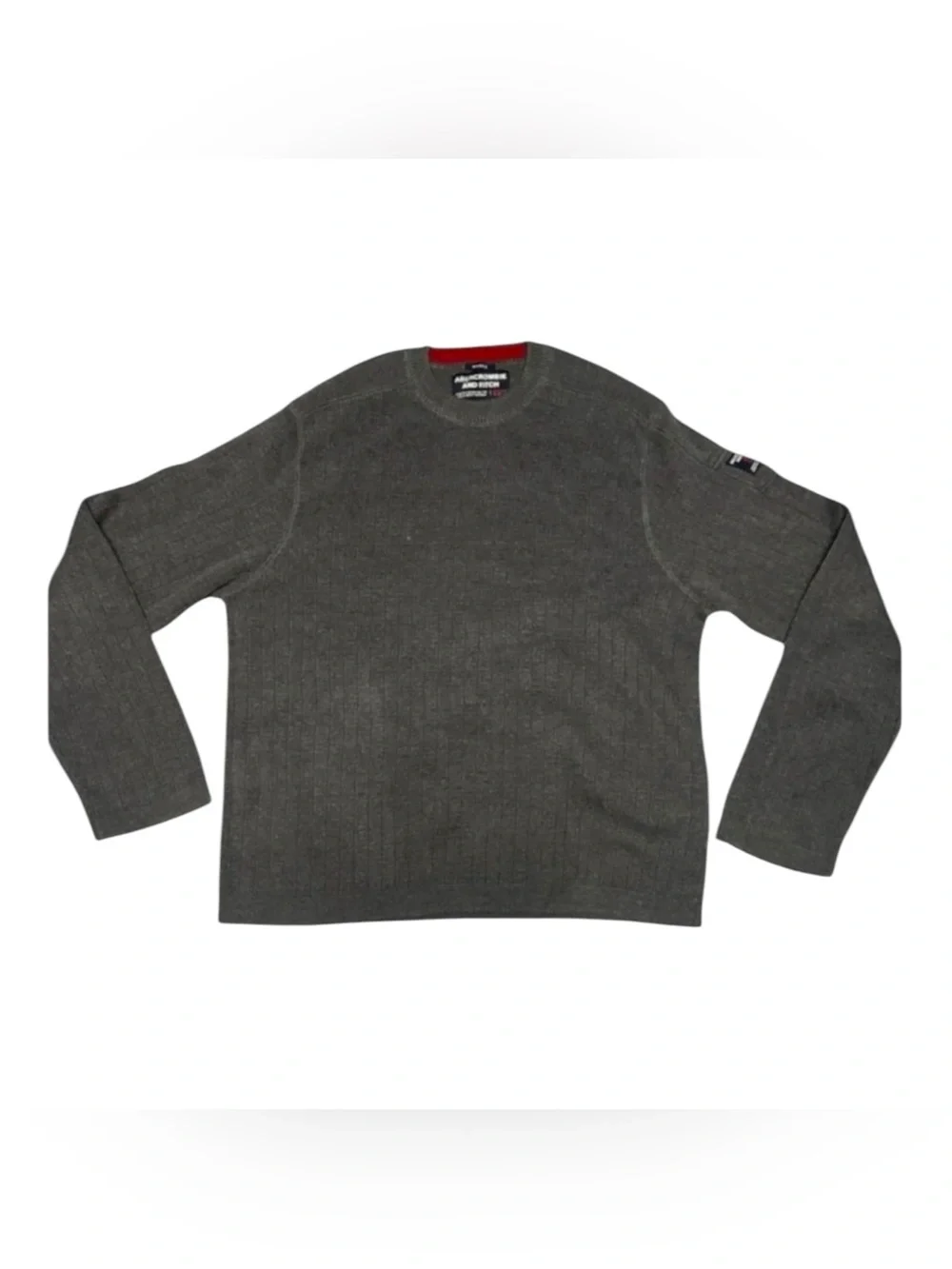 Vintage Y2K Abercrombie & Fitch A/92 Men’s XXL Gray Ribbed Sweater